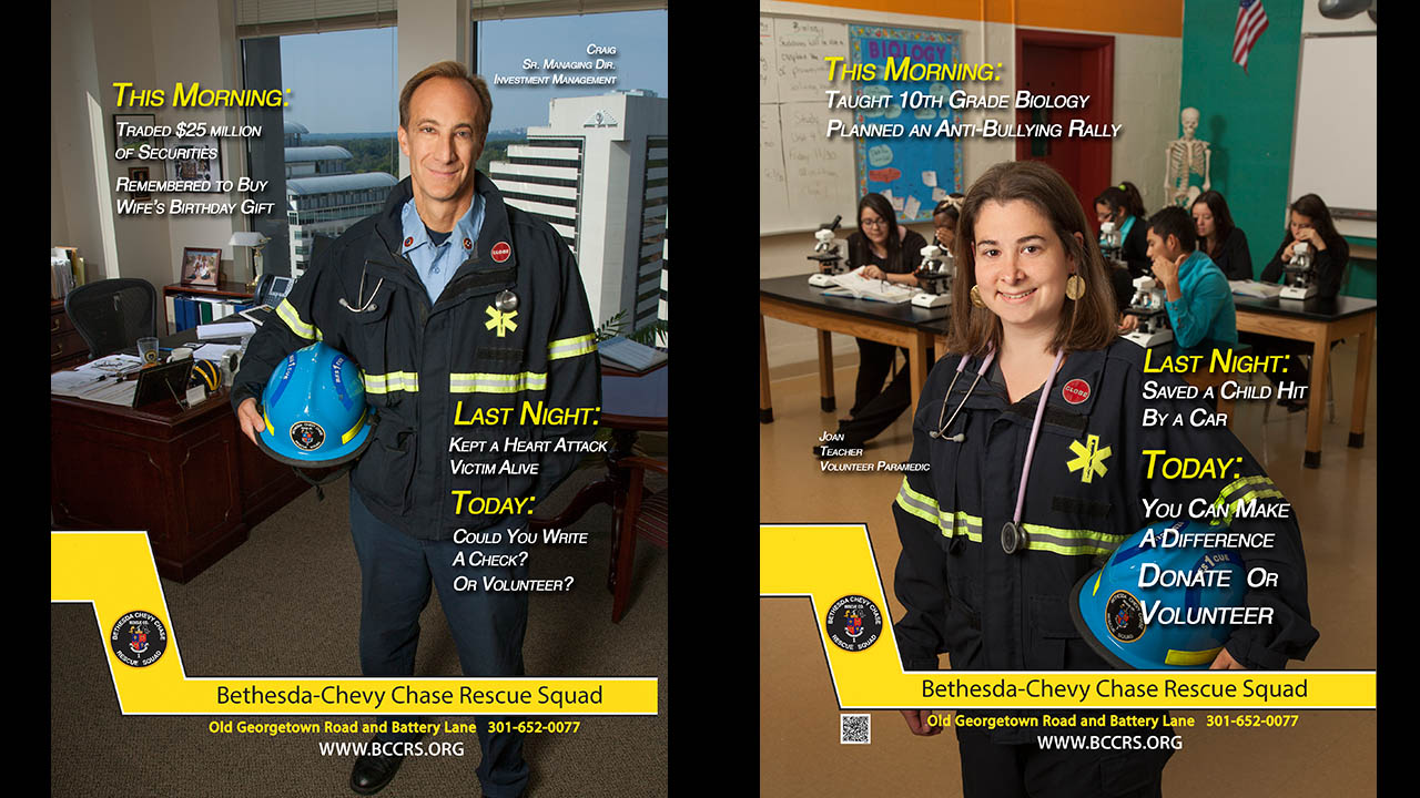 The cover of a firefighter magazine with a man and a woman in uniform.