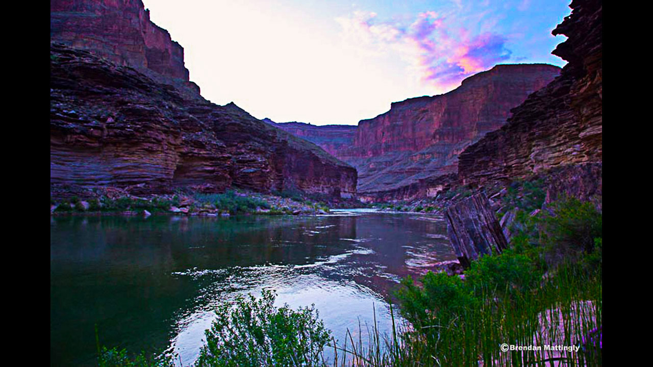 The grand canyon at sunset.